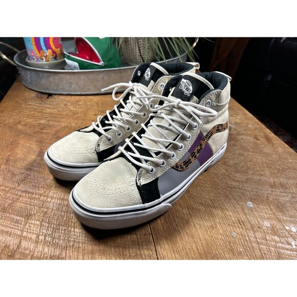 Vans Sk8-Hi Shoe- Heiq Eco-dry Water repellent with leopard print M/ 7.5 W/ 9 - Picture 3 of 9